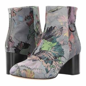 rag & bone women gray Floral print velvet Drea heel boots size 6.6Boots